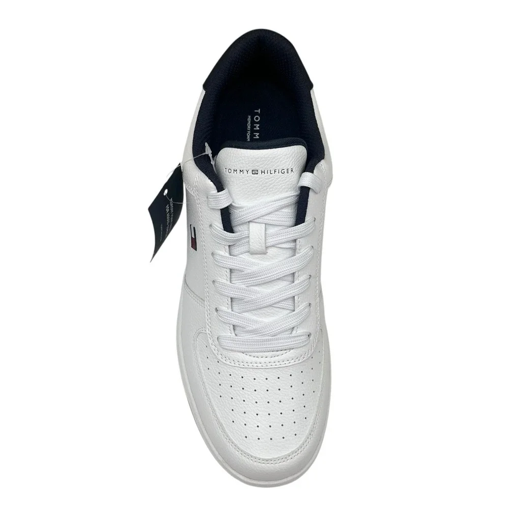 Tommy Hilfiger Tathan Men's Fashion Shoes 11 White‎ Navy Blue Athletic Sneaker